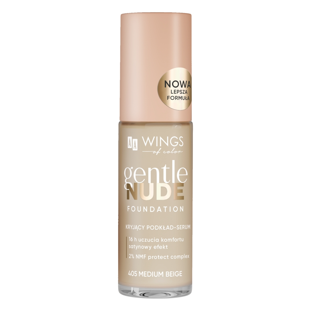 AA WINGS OF COLOR Gentle Nude Foundation Kryjący podkład-serum 405 Medium Beige 30 ml