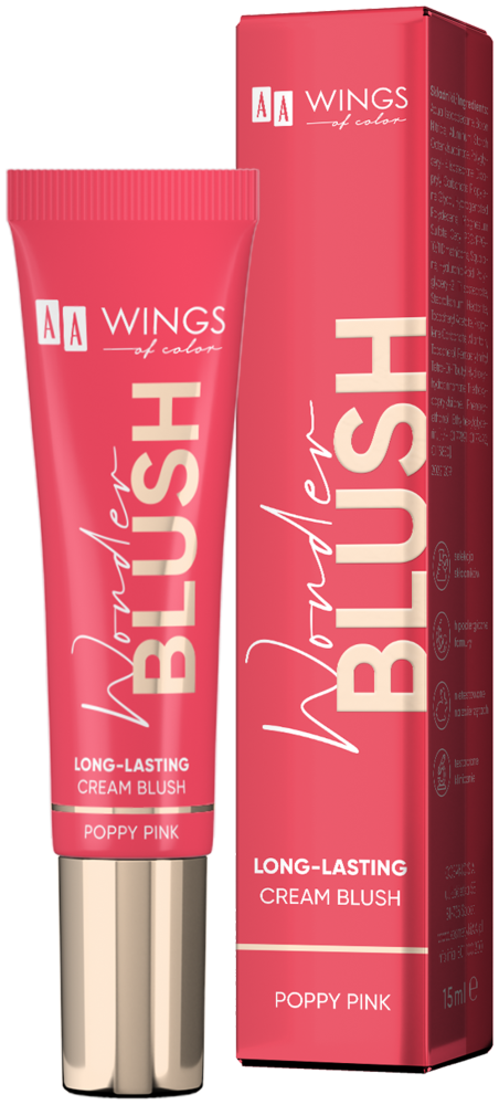 AA WINGS OF COLOR Wonder Blush Róż Matujący 04 Poppy Pink 15 ml