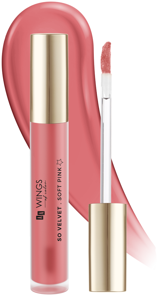 AA WINGS OF COLOR So Velvet Pomadka Matowa W Płynie Soft Pink 5 ml