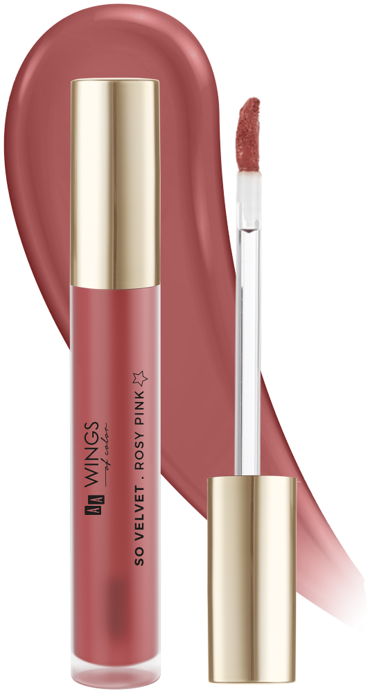 AA WINGS OF COLOR So Velvet Pomadka Matowa W Płynie Rosy Pink 5 ml