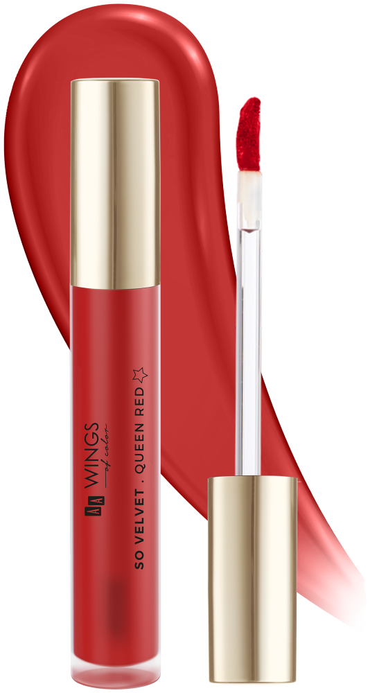 AA WINGS OF COLOR So Velvet Pomadka Matowa W Płynie Queen Red 5 ml