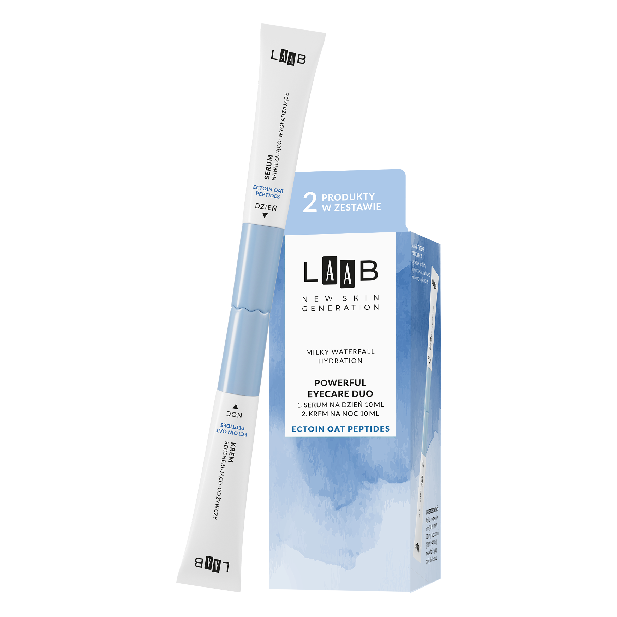 AA LAAB Milky Waterfall Hydration Powerfull Eyecare Duo Serum na dzień + Krem na noc 2 x 10 ml