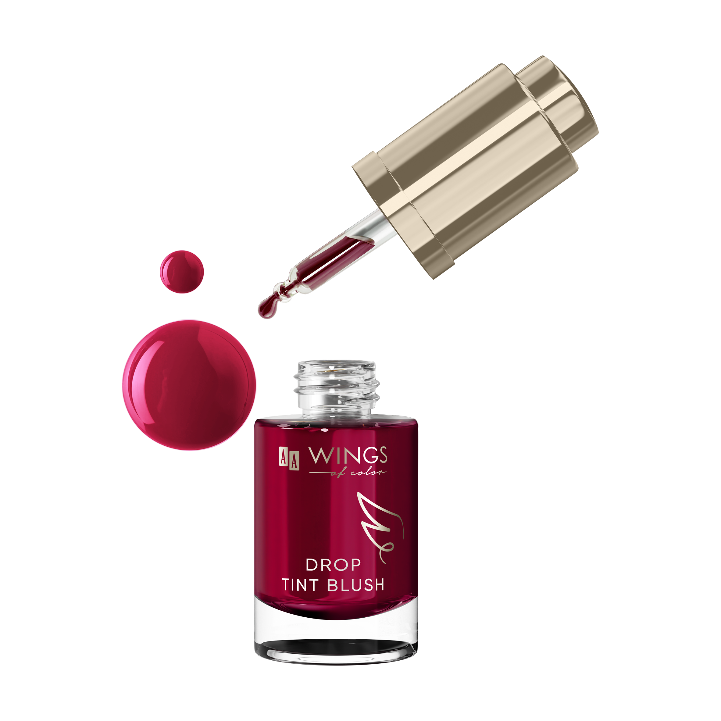 AA Wings Of Color Trust Your Wings Drop Tint Blush Róż-tint do policzków w kropelkach 03 Crimson Rose 4,5 ml
