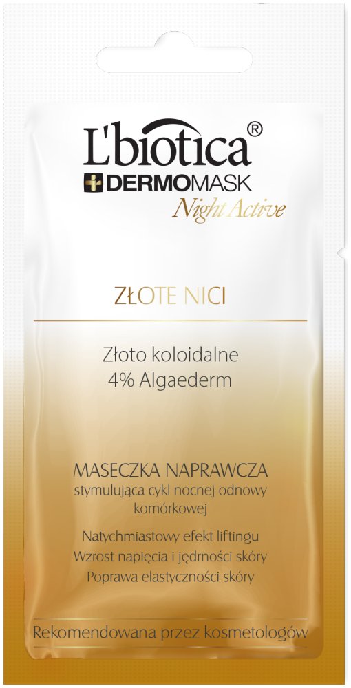 L'BIOTICA Dermomask Night Active Złote Nici 12 ml