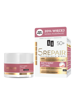 AA Technologia Wieku 5Repair 50+ Aktywny Lifting Krem na noc regenerująco-rozświetlający 60 ml