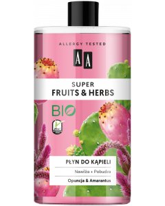 AA SUPER FRUITS&HERBS Płyn do kąpieli opuncja+amarantus 750 ml