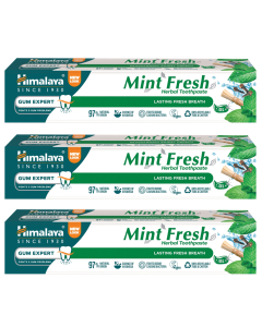 ZESTAW Himalaya Herbals Herbal Toothpaste Mint Fresh ziołowa pasta do zębów 75ml 3 SZTUKI