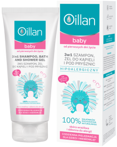 Oillan Baby 3w1 Szampon, żel do kąpieli i pod prysznic 200 ml