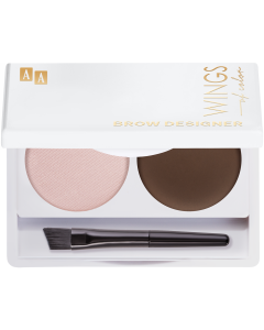 AA WINGS OF COLOR Brow Designer Eyebrow Wax And Highlighter Duo Set Koloryzujący Wosk Do Brwi I Rozświetlacz 12 Brown Grey 2,2g