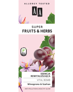 AA SUPER FRUITS&HERBS esencja rewitalizująca vital bomb 30 ml