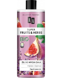 AA SUPER FRUITS&HERBS żel do mycia ciała figa&lawenda 500 ml