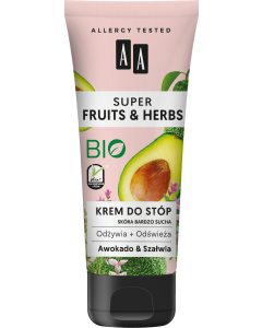 AA SUPER FRUITS&HERBS krem do stóp awokado&szałwia 75 ml