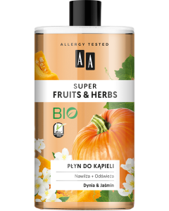 AA SUPER FRUITS&HERBS płyn do kąpieli dynia&jaśmin 750 ml
