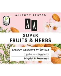 AA SUPER FRUITS&HERBS Balsam olejowy w świecy migdał&rozmaryn 50 g