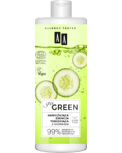 AA GO GREEN nawilżająca esencja tonizująca z ogórkiem NATURAL 400 ml