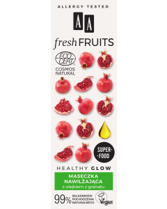 AA FRESH FRUITS maseczka nawilżająca z olejkiem z granatu NATURAL 40 ml
