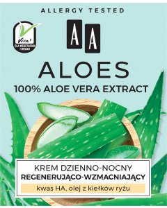 AA ALOES 100% aloe vera extract Krem dzienno-nocny regenerująco-wzmacniający 50 ml
