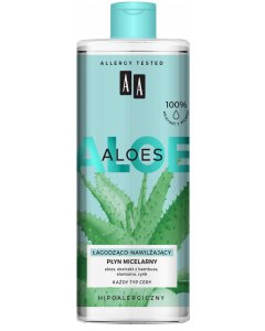 AA ALOES 100% aloe vera extract Płyn micelarny łagodząco-nawilżający 400 ml