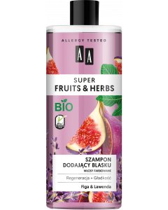 AA SUPER FRUITS&HERBS Szampon dodający blasku włosy farbowane figa&lawenda 500 ml