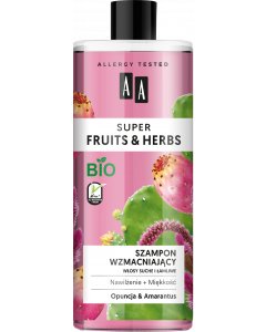 AA SUPER FRUITS&HERBS Szampon wzmacniający włosy suche i łamliwe opuncja&amarantus 500 ml
