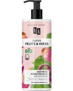 AA SUPER FRUITS&HHERBS Odżywka wzmacniająca włosy suche i łamliwe opuncja&amarantus 500 ml