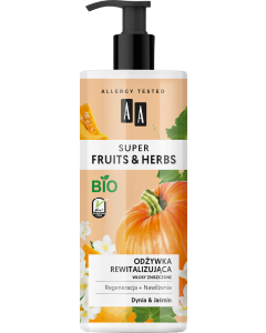 AA SUPER FRUITS&HERBS Odżywka rewitalizująca włosy zniszczone dynia&jaśmin 500 ml