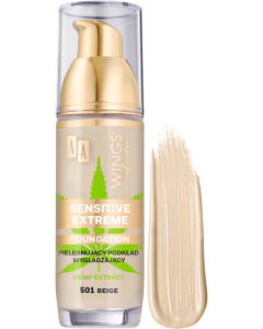 AA WINGS OF COLOR Sensitive Extreme Foundation Pielęgnujący Podkład Wygładzający 501 Beige 35 ml