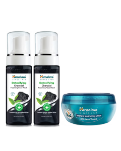 ZESTAW Himalaya Intens nawilż krem do twarzy i ciała 150ml  +2 sztuki Detoks pianka do mycia twarzy z węglem aktywnym 150ml