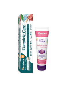 ZESTAW Himalaya Ziołowa pasta do zębów Complete Care 75ml + Botanique Pasta do zębów dla dzieci Bubble Gum 80g