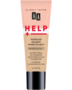 AA HELP Podkład Kojąco-Nawilżający Niebrudzący 02 Nude 30 ml