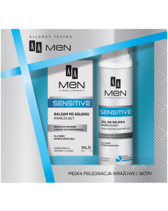 Zestaw AA Men Sensitive – balsam po goleniu + żel do golenia