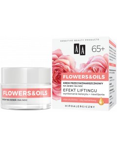 AA Flowers&Oils 65+ Efekt Liftingu Krem przeciwzmarszczkowy na dzień i na noc 50 ml