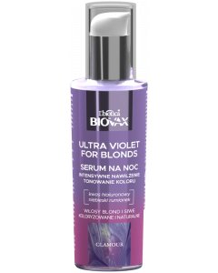 BIOVAX Ultra Violet Intensywnie nawilżające serum tonujące na noc do włosów blond i siwych 100 ml