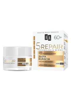 AA Technologia Wieku 5Repair Złota Kuracja Krem przeciwzmarszczkowy 60+ Dzień/Noc 50 ml