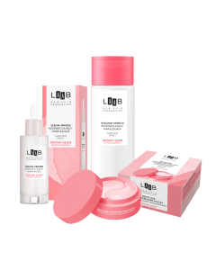 Zestaw AA LAAB Glass Skin serum-primer + mleczko-esencja + płatki