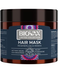 Biovax Limited Regenerująca maska Aktywny węgiel & Acai amazońskie 250 ml
