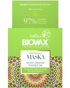 BIOVAX Limited Regenerująca maska Konopia organiczna & Ashwagandha 250 ml