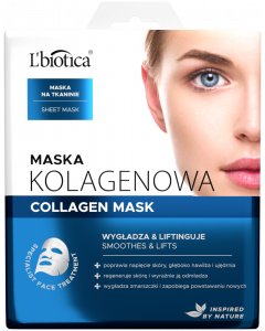 L'BIOTICA Maska kolagenowa ' Wygładza i Liftinguje' w postaci nasączonej tkaniny 