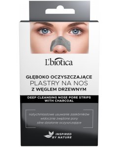 L'BIOTICA Głęboko Oczyszczające plastry na nos Charcoal 3 szt. 