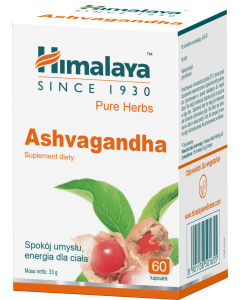 Himalaya ASHVAGANDHA, Spokój umysłu i energia dla ciała, suplement diety 60 kapsułek