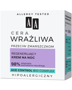 AA Cera Wrażliwa Przeciw Zmarszczkom Regenerujący krem na noc 50 ml - bezzapachowy