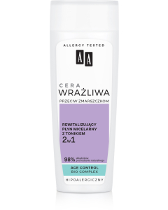 AA Cera Wrażliwa Przeciw Zmarszczkom Rewitalizujący płyn micelarny z tonikiem 2w1 200 ml - bezzapachowy