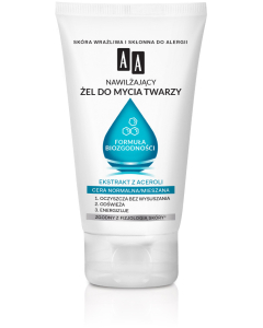 AA Nawilżający żel do mycia twarzy Formuła Biozgodności, Cera normalna, 150 ml 