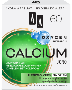 AA OXYGEN INFUSION  60+ calcium jono, tlenowy krem na dzień, lifting+zwiększenie sprężystości skóry, 50 ml 