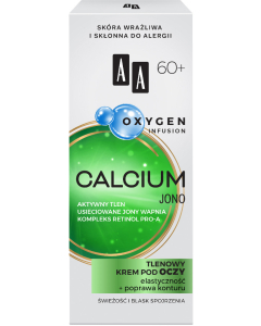 AA OXYGEN INFUSION  60+ calcium jono,  tlenowy krem pod oczy, elastyczność+poprawa konturu, 15 ml