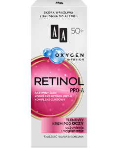 AA OXYGEN INFUSION  50+ retinol pro-a, tlenowy krem pod oczy, odżywienie+wygładzenie, 15 ml 