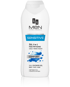 AA MEN SENSITIVE Żel pod prysznic 3w1 COMFORT