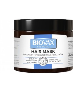BIOVAX Prebiotic Maska Intensywnie Regenerująca do wrażliwej skóry głowy 250 ml