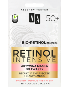 AA RETINOL INTENSIVE 50+ aktywna maska do twarzy redukcja zmarszczek+elastyczność 2x5 ml