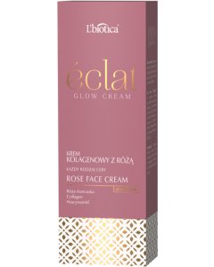 L'BIOTICA Eclat Glow Cream - Kolagenowy z Różą Francuską i Niacynamidem 50 ml